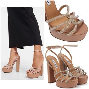 New AQUAZZURA Moondust Plateau 140 platform sandals $1,450 40